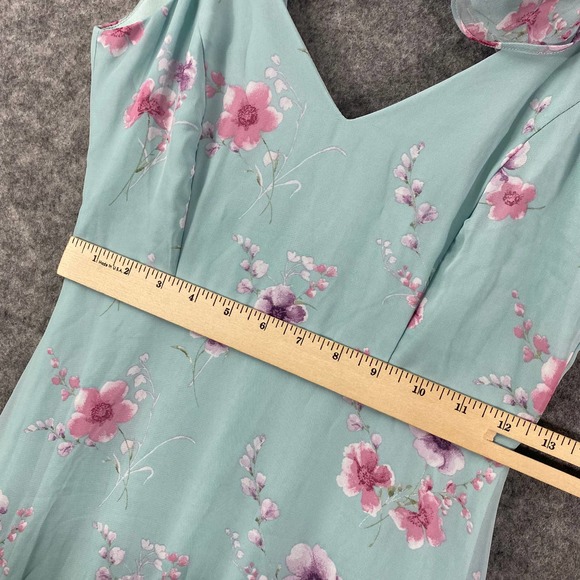Lulus Maxi Dress XS Mint Green Floral Print Off Shoulder Take You There - Picture 10 of 14